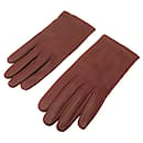 NEUF GANTS HERMES EN CUIR BORDEAUX TAILLE 8 NEW BURGUNDY LEATHER GLOVES - Hermès