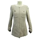 VESTE CHANEL A CARREAUX BOUTONS LOGO CC P55495V41739 M 40 TWEED JACKET - Chanel