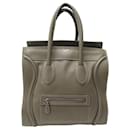 SAC A MAIN CELINE LUGGAGE MINI EN CUIR GRAINE TAUPE HAND BAG PURSE - Céline