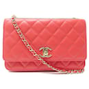 NEW CHANEL WALLET ON CHAIN ED LIMITEE HANDBAG PINK LEATHER CROSSBODY WOC BAG - Chanel