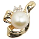 K18YG Yellow Gold Akoya Pearl 7.5mm Diamond 0.07ct Pendant Top in Excellent Condition - & Other Stories