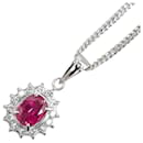 Collier pendentif rubis diamant platine LuxUness Collier en métal en excellent état - & Other Stories