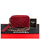 Bolsa de ombro de couro camurça Chanel Matelassé Coco com corrente e tassel, modelo 51713 em ótimo estado