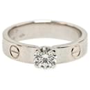 cartier 18k Diamond Mini Love Ring Metal Ring in Excellent condition - Cartier