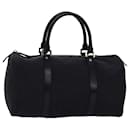 CELINE C Macadam Canvas Boston Bag Black Auth 76139 - Céline