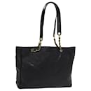 CHANEL Chain Shoulder Bag Coated Canvas Black CC Auth ep4383 - Chanel