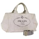 PRADA Canapa MM Sac à Main Toile 2façon Grey Auth 77360 - Prada