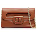 Brown Dior Medium Diorlined Crossbody Bag