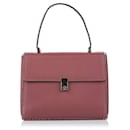 Cartable en cuir rose Rockstud Valentino