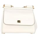 Dolce & Gabbana Medium Miss Sicily Top Handle Bag in White Leather