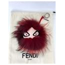 Chaveiro de couro Fendi Red Fur Bag Bugs / Bag charm