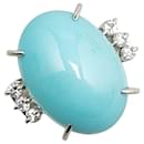 Bague en métal LuxUness Platinum Turquoise Diamond Ring en excellent état - & Other Stories
