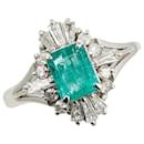 LuxUness Platinum Emerald Diamond Ring  Metal Ring in Excellent condition - & Other Stories