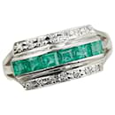 LuxUness Platinum Emerald Diamond Ring  Metal Ring in Excellent condition - & Other Stories
