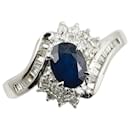 Bague en métal LuxUness Platinum Sapphire Diamond Ring en excellent état - & Other Stories