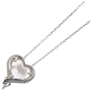 LuxUness 10K Rose Quartz Heart Necklace Metal Necklace in Excellent condition - & Other Stories