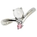 Pt900 Platinum Moonstone Pink Tourmaline Diamond Ring in Excellent Condition - & Other Stories