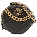 Chanel Brown Lambskin 19 Round Clutch With Chain