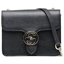 Borsa a spalla Gucci Interlocking G Chain 510304 in pelle nera in ottime condizioni