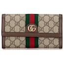 Gucci GG Supreme Ophidia Continental Wallet  Canvas Long Wallet 523153 in excellent condition