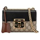 Gucci GG Supreme Small Padlock Chain Shoulder Bag 409487 in Very Good Condition