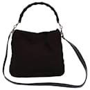 GUCCI Hand Bag Nylon Brown Auth 77011 - Gucci