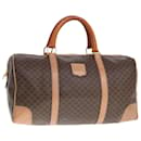 CELINE Macadam Canvas Boston Bag PVC Leather Brown Auth tb1092 - Céline