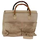 GUCCI Bamboo Tote Bag Suede 2way Beige 002 2855 0322 0 auth 77226 - Gucci