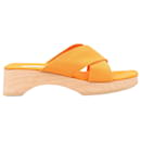 HERMES Fool Toe Sandalen aus orangefarbenem Canvas in Größe 37 EU - Hermès