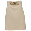 Gucci GG Buckle Knee-Length Skirt in White Wool