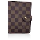 Capa de agenda PM em lona Damier Ebene vintage com 6 anéis - Louis Vuitton