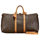 Bolsa Boston Louis Vuitton Monogram Keepall Bandouliere 55 M41414 em boas condições