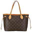 Bolsa tote Louis Vuitton Monogram Neverfull PM M40155 em couro PVC marrom em boas condições