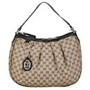 Gucci Leather GG Canvas One Shoulder Bag 232955 in Very Good Condition