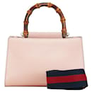 Gucci Leder Nymphea Bamboo Sherry Linie 2WAY Handtasche 470271 in sehr gutem Zustand