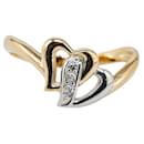 LuxUness 20K & Platinum Diamond Heart Ring  Metal Ring in Excellent condition - & Other Stories