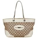 Gucci GG Canvas Leather Handbag Tote Bag 145993 in Very Good Condition