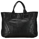 Salvatore Ferragamo Leather Gancini Handbag Tote Black in Good Condition