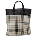 Beige Canvas Handtasche mit Nova Check von BURBERRY Auth ep4559 - Burberry