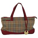 Sac à main en toile beige et rouge à motif Nova Check de Burberrys Auth yk12931 - Autre Marque