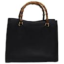 Borsa a mano in pelle nera GUCCI Bamboo 002 0260 2615 Auth ep4498 - Gucci