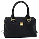 MCM Vicetos Logogram Sac Boston Toile enduite Noir Auth yk12939