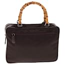 GUCCI Bamboo Hand Bag Canvas Black Auth ep4495 - Gucci