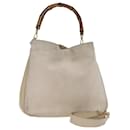 GUCCI Bamboo Hand Bag Suede 2way Beige 001 1014 1577 Auth ep4292 - Gucci