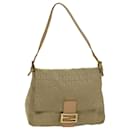 Bolso de hombro FENDI Zucchino Canvas Mamma Baguette beige Auth fm3459 - Fendi