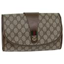 GUCCI GG Supreme Web Sherry Line Clutch Bag PVC Beige Rosso 89 01 030 Auth ep4492 - Gucci