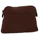 HERMES Bolide PM Pouch Canvas Brown Auth bs15142 - Hermès