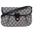 GUCCI GG Supreme Sherry Line Pochette en PVC 2way Marine Rouge 10 02 051 Auth 77467 - Gucci