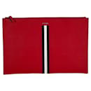 Clutch de viaje de cuero Saffiano rojo Prada