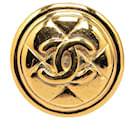 Chanel Gold Gold Plated CC Quilted Brooch